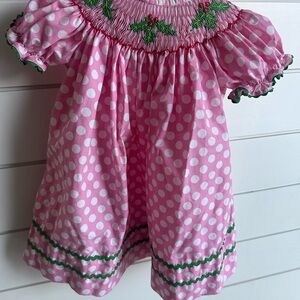 Christmas Classic Whimsy Pink Polka Dot Dress
